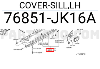 Nissan 76851JK16A COVER-SILL,LH