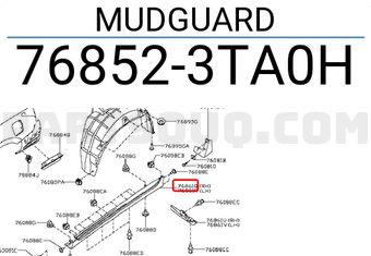 Nissan 768523TA0H MUDGUARD
