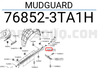 Nissan 768523TA1H MUDGUARD