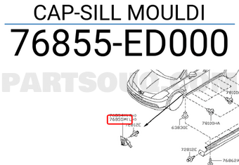 Nissan 76855ED000 CAP-SILL MOULDI