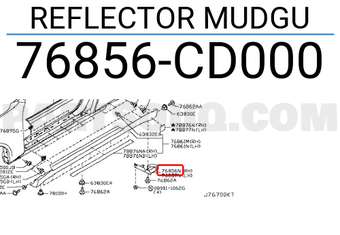 Nissan 76856CD000 REFLECTOR MUDGU