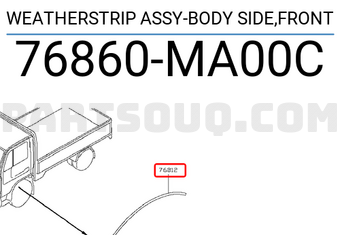 Nissan 76860MA00C WEATHERSTRIP ASSY-BODY SIDE,FRONT