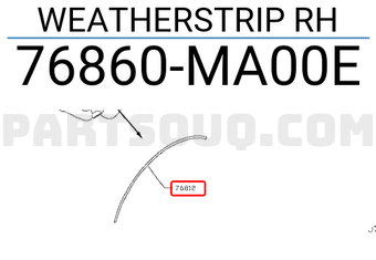 Nissan 76860MA00E WEATHERSTRIP RH
