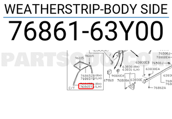 Nissan 7686163Y00 WEATHERSTRIP-BODY SIDE
