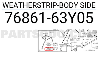 Nissan 7686163Y05 WEATHERSTRIP-BODY SIDE