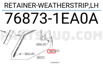 Nissan 768731EA0A RETAINER-WEATHERSTRIP,LH