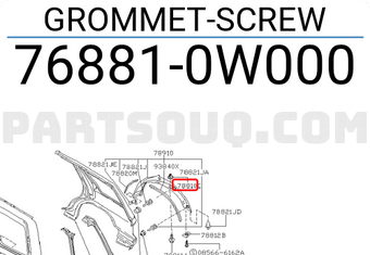 Nissan 768810W000 GROMMET-SCREW