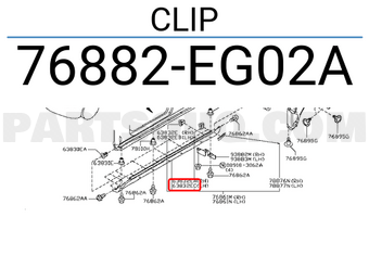 Nissan 76882EG02A CLIP