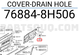 Nissan 768848H506 COVER-DRAIN HOLE