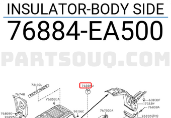 Nissan 76884EA500 INSULATOR-BODY SIDE