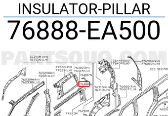 Nissan 76888EA500 INSULATOR-PILLAR