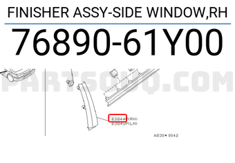 Nissan 7689061Y00 FINISHER ASSY-SIDE WINDOW,RH