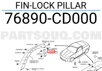 Nissan 76890CD000 FIN-LOCK PILLAR