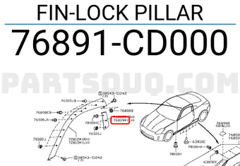 Nissan 76891CD000 FIN-LOCK PILLAR