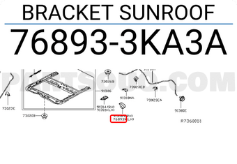 Nissan 768933KA3A BRACKET SUNROOF