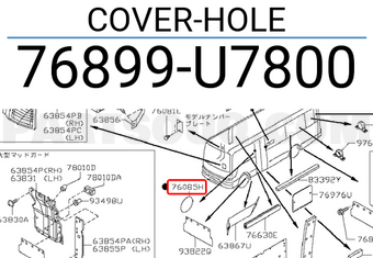Nissan 76899U7800 COVER-HOLE