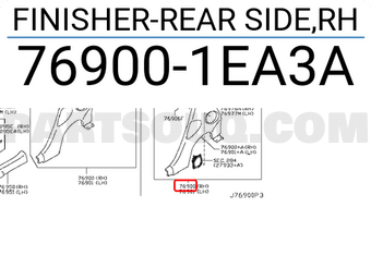 Nissan 769001EA3A FINISHER-REAR SIDE,RH