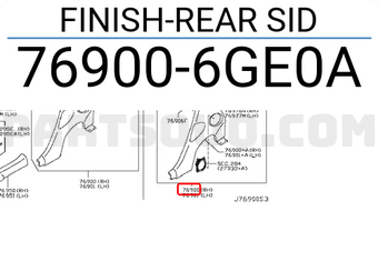 Nissan 769006GE0A FINISH-REAR SID