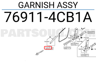 Nissan 769114CB1A GARNISH ASSY