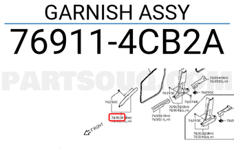 Nissan 769114CB2A GARNISH ASSY