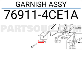 Nissan 769114CE1A GARNISH ASSY