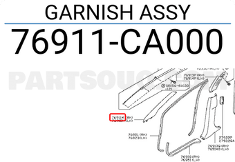 Nissan 76911CA000 GARNISH ASSY