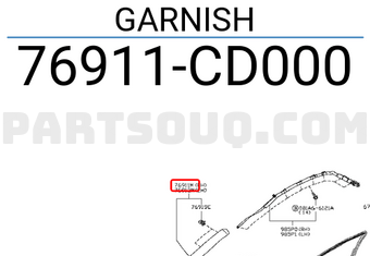 Nissan 76911CD000 GARNISH