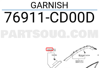 Nissan 76911CD00D GARNISH