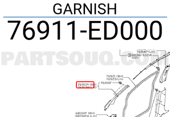 Nissan 76911ED000 GARNISH