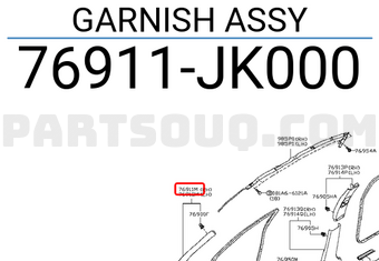 Nissan 76911JK000 GARNISH ASSY
