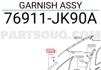 Nissan 76911JK90A GARNISH ASSY