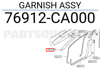 Nissan 76912CA000 GARNISH ASSY