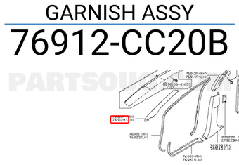 Nissan 76912CC20B GARNISH ASSY