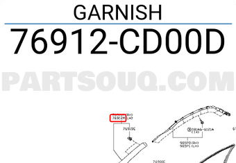 Nissan 76912CD00D GARNISH