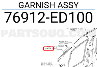Nissan 76912ED100 GARNISH ASSY