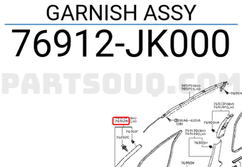 Nissan 76912JK000 GARNISH ASSY