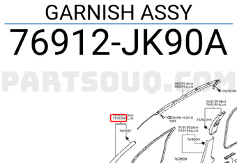 Nissan 76912JK90A GARNISH ASSY