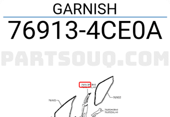 Nissan 769134CE0A GARNISH