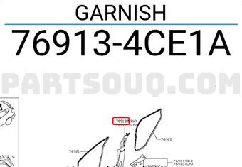 Nissan 769134CE1A GARNISH