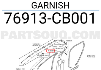 Nissan 76913CB001 GARNISH