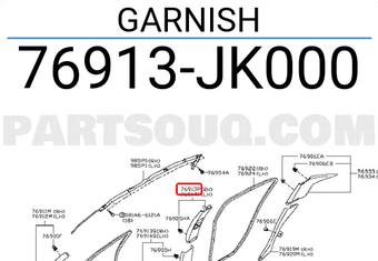 Nissan 76913JK000 GARNISH