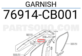 Nissan 76914CB001 GARNISH