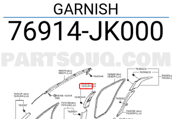 Nissan 76914JK000 GARNISH