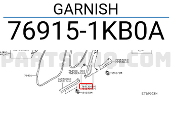 Nissan 769151KB0A GARNISH