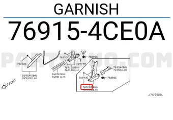 Nissan 769154CE0A GARNISH