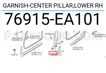 Nissan 76915EA101 GARNISH-CENTER PILLAR,LOWER RH