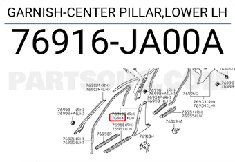 Nissan 76916JA00A GARNISH-CENTER PILLAR,LOWER LH