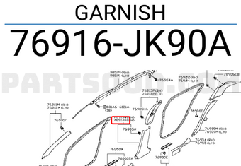 Nissan 76916JK90A GARNISH