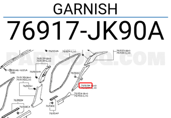 Nissan 76917JK90A GARNISH