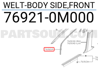 Nissan 769210M000 WELT-BODY SIDE,FRONT